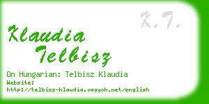 klaudia telbisz business card